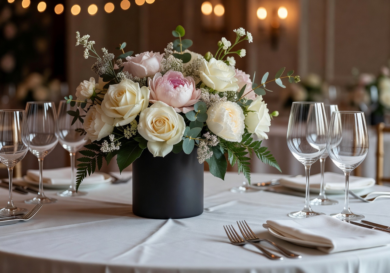 Detailed close up of venue styling