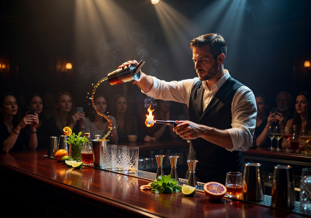 Theatrical cocktail preparation